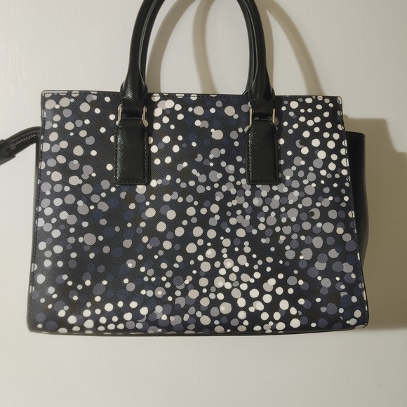 Rare!! NWOT!!Kate Spade Black, Blue and White Cameron Soiree Dotted Satchel - Picture 4 of 6